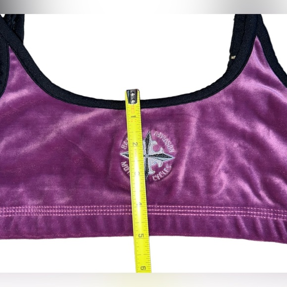 Harley Davidson Purple Velvet Sports Bra/Crop Top XL Bralette Motorcycle Vintage - Picture 8 of 8